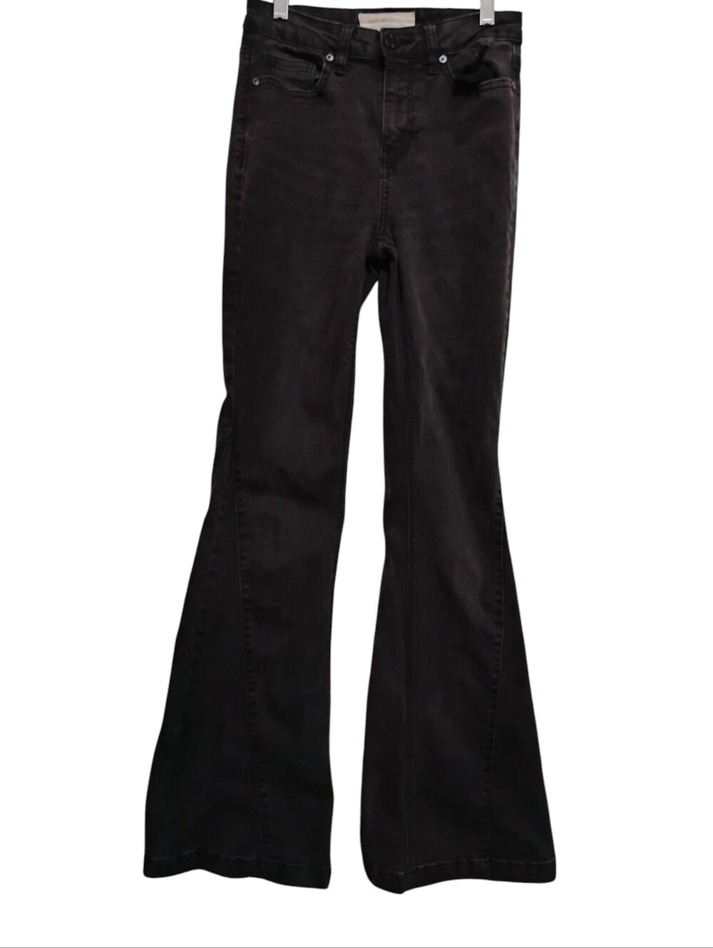 BAN-JARA Black BottomFlared Jeans 68%COTTON POLYESTER-Rayon-Spandex 1/24 Girls S